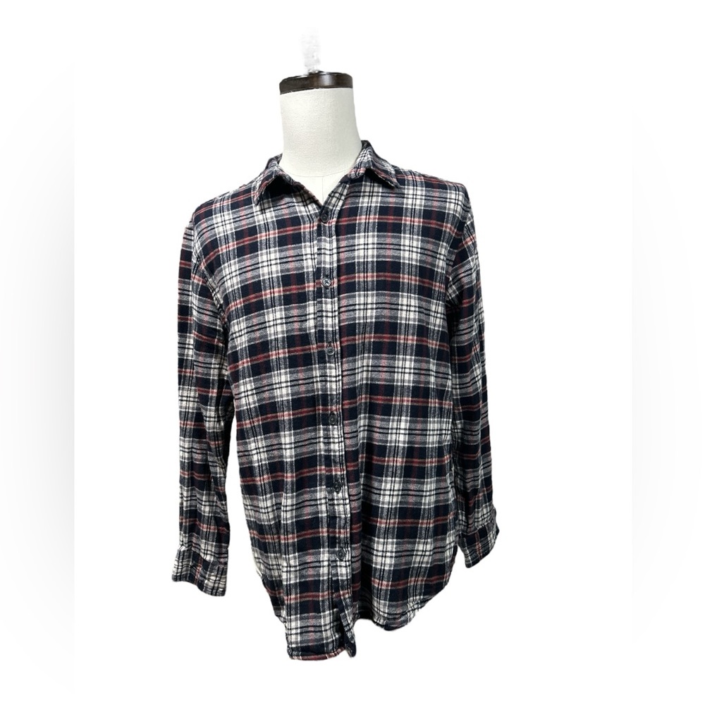 PacSun Flannel Plaid Men’s Size Large Multicolor Button Up Black Red White